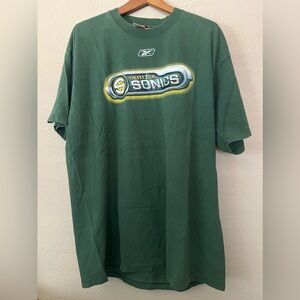 Vintage NBA Seattle SuperSonics Reebok T Shirt Mens Large Green Tee